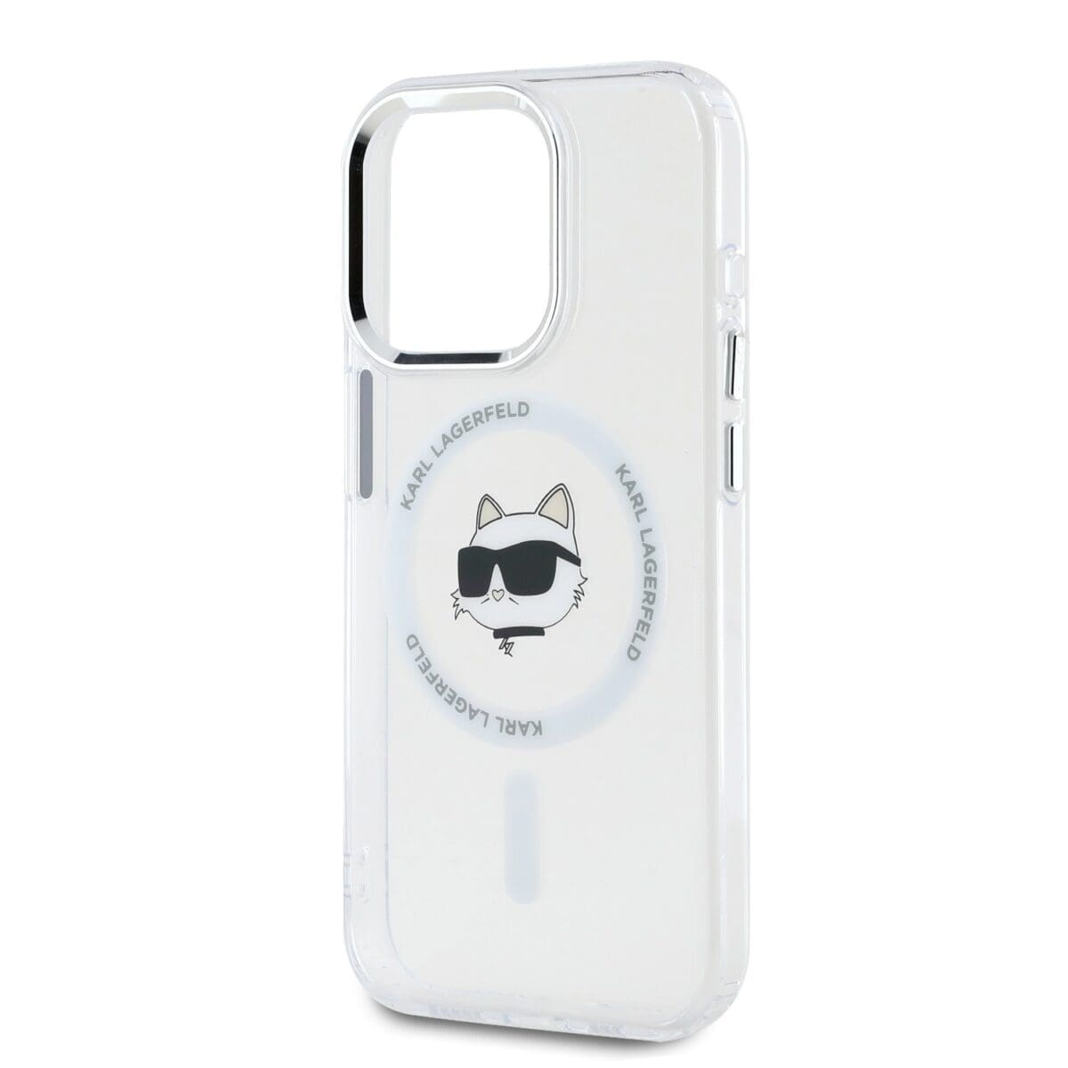 Karl Lagerfeld IML Choupette Head Metal Frame MagSafe Transparent Kryt iPhone 14 Pro Max