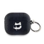 Karl Lagerfeld PU Embossed Choupette Head Black Kryt AirPods 3