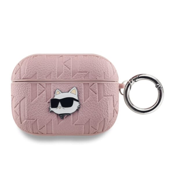 Karl Lagerfeld PU Embossed Choupette Head Pink Kryt AirPods Pro