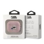 Karl Lagerfeld PU Embossed Karl and Choupette Heads Pink Kryt AirPods 3