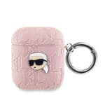 Karl Lagerfeld PU Embossed Karl Head Pink Kryt AirPods 1/2