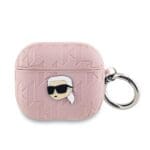 Karl Lagerfeld PU Embossed Karl Head Pink Kryt AirPods 3