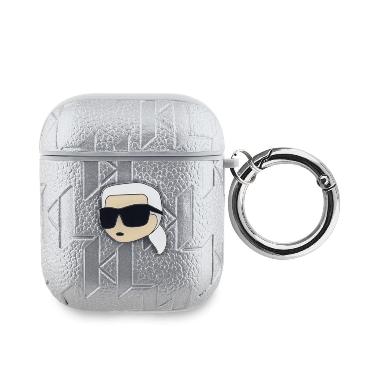 Karl Lagerfeld PU Embossed Karl Head Silver Kryt AirPods 1/2