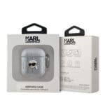 Karl Lagerfeld PU Embossed Karl Head Silver Kryt AirPods 1/2