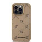 Karl Lagerfeld PU Karl Heads Pattern MagSafe Beige Kryt iPhone 15 Pro