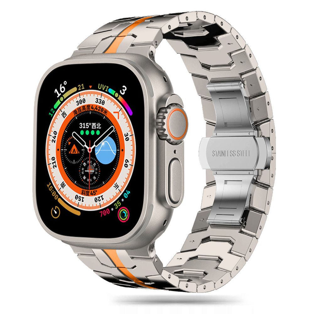 Tech-Protect Stainless Line Apple Watch 4 / 5 / 6 / 7 / 8 / 9 / SE / Ultra 1 / 2 (42 / 44 / 45 / 49 mm) Titanium/Orange