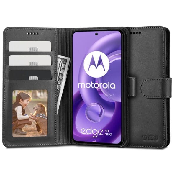 Tech-Protect Wallet Black Kryt Motorola Edge 30 Neo