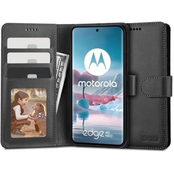 Tech-Protect Wallet Black Kryt Motorola Edge 40 Neo