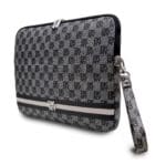 DKNY PU Leather Checkered Pattern and Stripe Notebook 13/14" Black