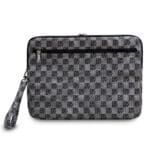 DKNY PU Leather Checkered Pattern and Stripe Notebook 13/14" Black