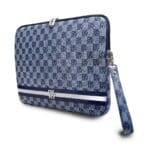 DKNY PU Leather Checkered Pattern and Stripe Notebook 13/14" Blue