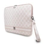 DKNY PU Leather Checkered Pattern and Stripe Notebook 13/14" Pink