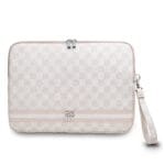 DKNY PU Leather Checkered Pattern and Stripe Notebook 13/14" Pink