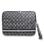 DKNY PU Leather Checkered Pattern and Stripe Notebook 15/16" Black