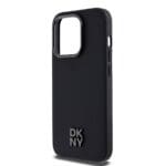 DKNY PU Leather Stack Logo MagSafe Black Kryt iPhone 14 Pro Max