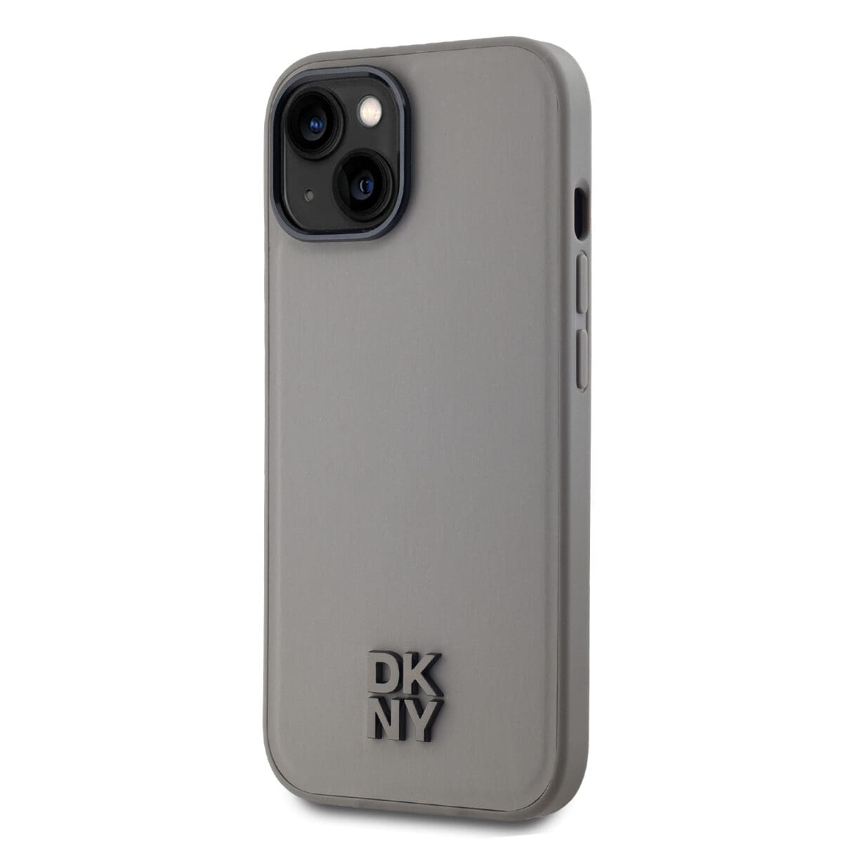 DKNY PU Leather Stack Logo MagSafe Grey Kryt iPhone 15