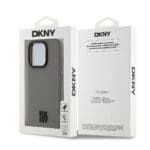 DKNY PU Leather Stack Logo MagSafe Grey Kryt iPhone 15 Pro