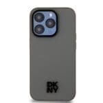 DKNY PU Leather Stack Logo MagSafe Grey Kryt iPhone 15 Pro Max