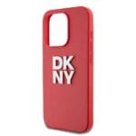 DKNY PU Leather Stack Logo Wrist Strap Red Kryt iPhone 15 Pro Max