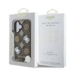 Guess PU 4G Peony MagSafe Brown Kryt iPhone 16