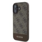 Guess PU 4G Stripe Brown Kryt iPhone 16