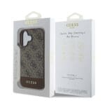 Guess PU 4G Stripe Brown Kryt iPhone 16