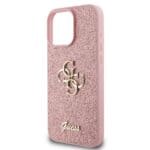 Guess PU Fixed Glitter 4G Metal Logo Pink Kryt iPhone 16 Pro Max