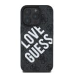 Guess PU Leather 4G Big Love Logo MagSafe Black Kryt iPhone 16 Pro