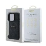 Guess PU Leather 4G Colored Ring MagSafe Black Kryt iPhone 16 Pro