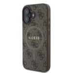 Guess PU Leather 4G Colored Ring MagSafe Brown Kryt iPhone 16