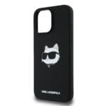 Karl Lagerfeld Liquid Silicone Choupette Head MagSafe Black Kryt iPhone 16 Pro