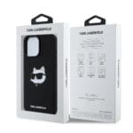 Karl Lagerfeld Liquid Silicone Choupette Head MagSafe Black Kryt iPhone 16 Pro