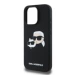 Karl Lagerfeld Liquid Silicone Double Heads MagSafe Black Kryt iPhone 16 Pro