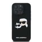 Karl Lagerfeld Liquid Silicone Double Heads MagSafe Black Kryt iPhone 16 Pro Max