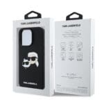 Karl Lagerfeld Liquid Silicone Double Heads MagSafe Black Kryt iPhone 16 Pro Max