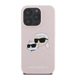 Karl Lagerfeld Liquid Silicone Double Heads MagSafe Pink Kryt iPhone 16 Pro