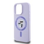 Karl Lagerfeld Liquid Silicone Karl and Choupette MagSafe Purple Kryt iPhone 16 Pro