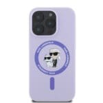 Karl Lagerfeld Liquid Silicone Karl and Choupette MagSafe Purple Kryt iPhone 16 Pro Max