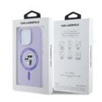 Karl Lagerfeld Liquid Silicone Karl and Choupette MagSafe Purple Kryt iPhone 16 Pro Max