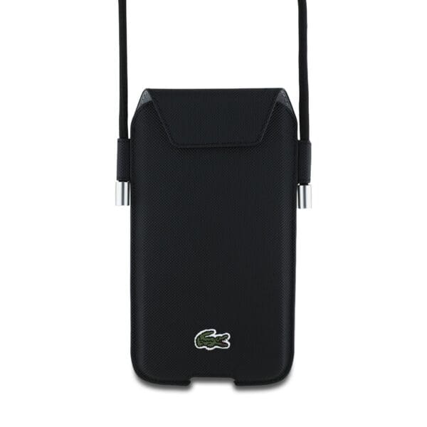 Lacoste PVC Iconic Petit Pique Pocket for Phone XL Black