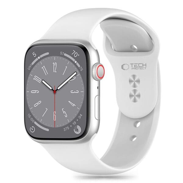 Tech-Protect Silicone Apple Watch 4 / 5 / 6 / 7 / 8 / 9 / Se / Ultra 1 / 2 (42 / 44 / 45 / 49 mm) White