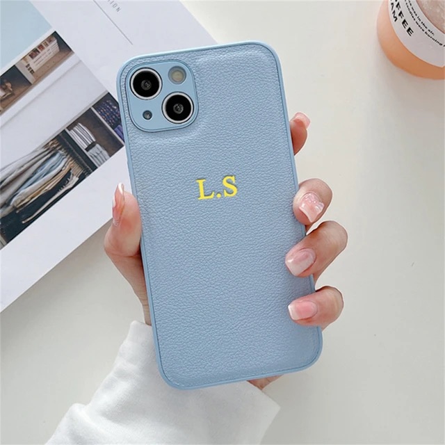 BHcase Camera Leather Monogram Baby Blue Kryt iPhone 15 Pro