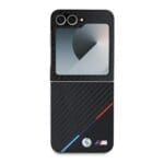 BMW M PU Carbon Tricolor Stripe Black Kryt Samsung Galaxy Z Flip 6