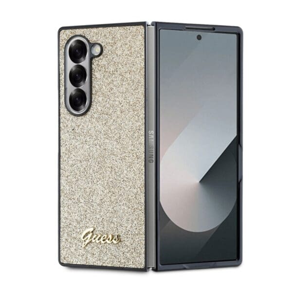 Guess PC/TPU Glitter Flakes Metal Logo Gold Kryt Samsung Galaxy Z Fold 6