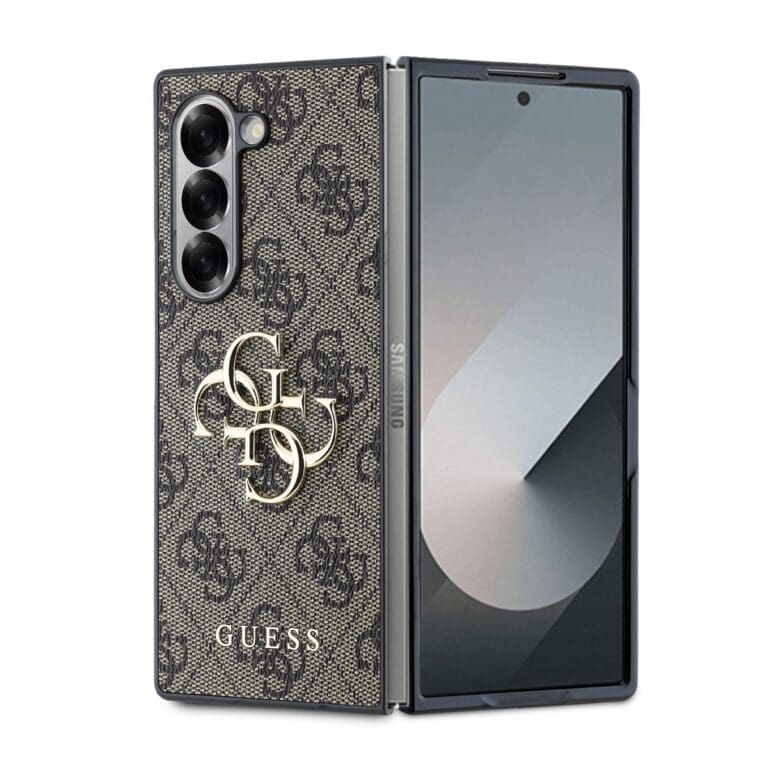 Guess PU 4G Metal Logo Brown Kryt Samsung Galaxy Z Fold 6