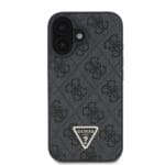 Guess PU 4G Strass Triangle Metal Logo Black Kryt iPhone 16