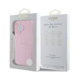 Guess PU Grained Classic Logo MagSafe Pink Kryt iPhone 16