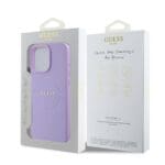 Guess PU Grained Classic Logo MagSafe Purple Kryt iPhone 16 Pro Max