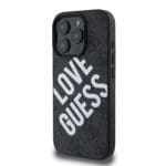 Guess PU Leather 4G Big Love Logo MagSafe Black Kryt iPhone 16 Pro Max