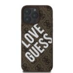 Guess PU Leather 4G Big Love Logo MagSafe Brown Kryt iPhone 16 Pro